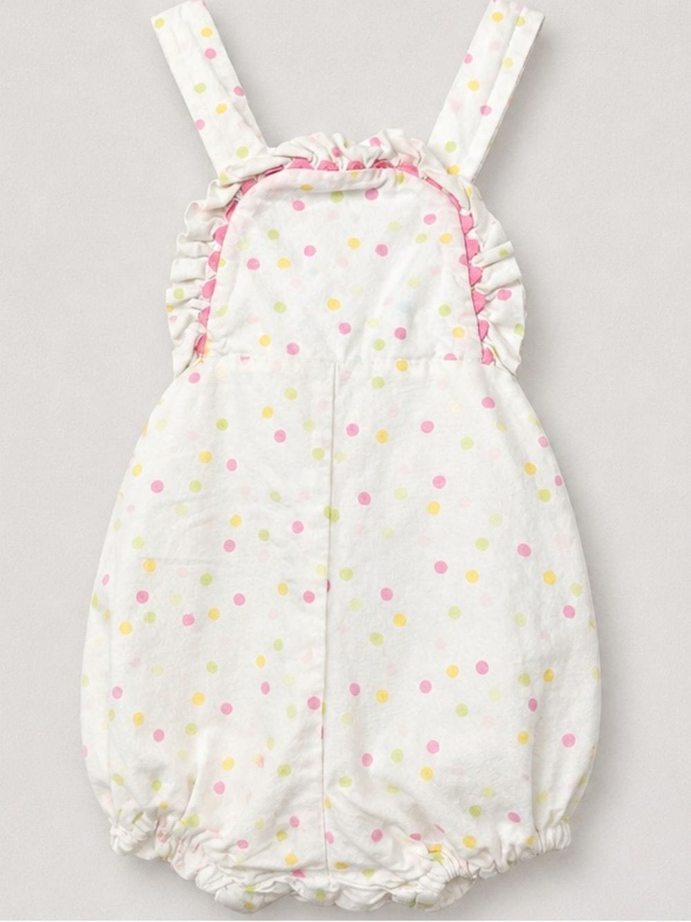 Anvy Kids white cotton polkadot bubble romper sunsuit
